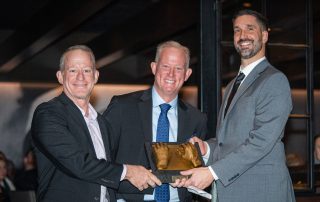 John Ashton and Jared Kittelson presenting Marc with the Visionary Award at Night for Sight.