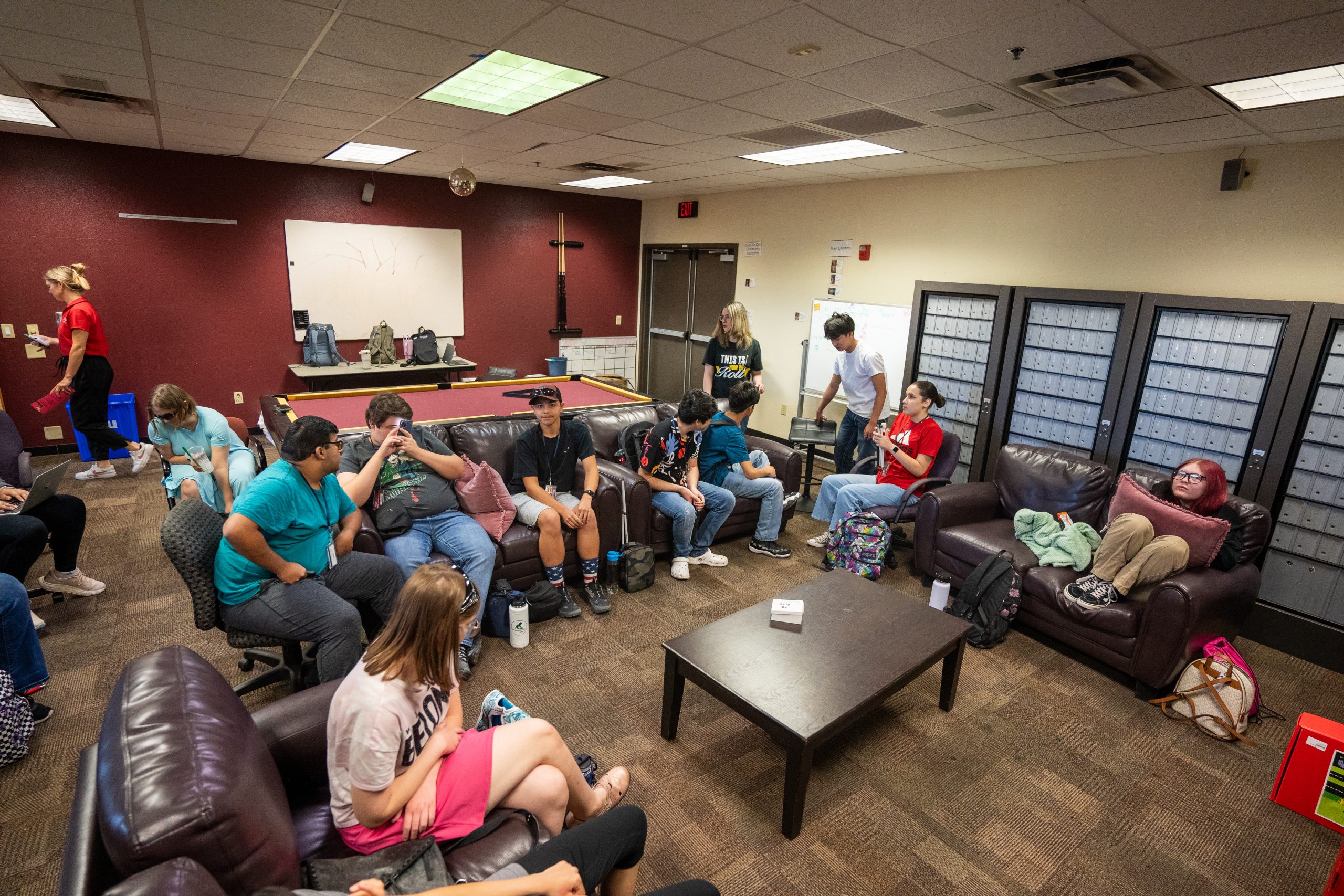 All Teen to Work students hanging out in the breakroom at ASU campus.